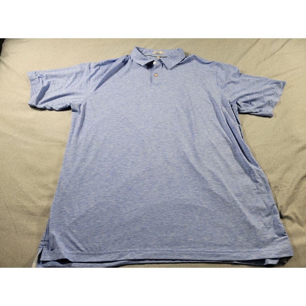 Peter‎ Millar Polo Golf Shirt Men's 2XL Short Sleeve Heather Blue